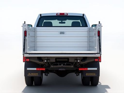 Rear view of truck with Thieman liftgate installed